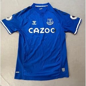 Hummel Everton FC Premier League James #4 Soccer Jersey Blue Short Sleeve Men M
